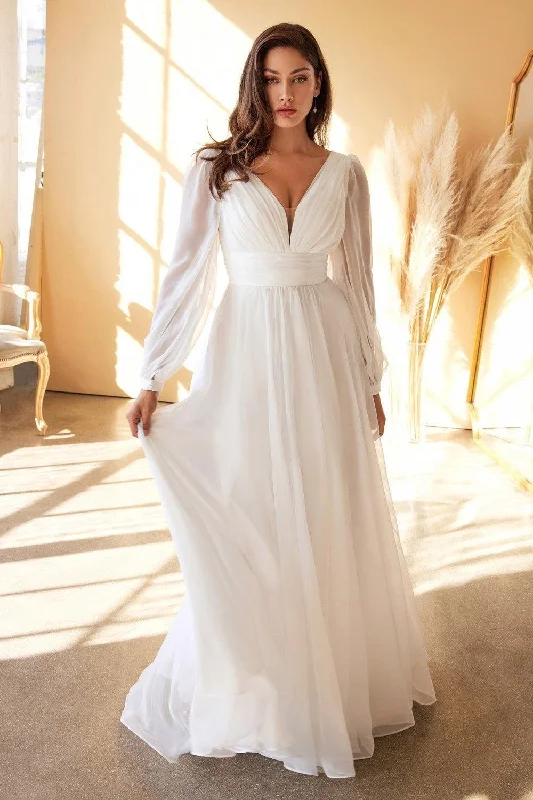 Stock Up and Save Cinderella Divine CD0192W Flowy Long Plus Size A Line Wedding Dress Sale