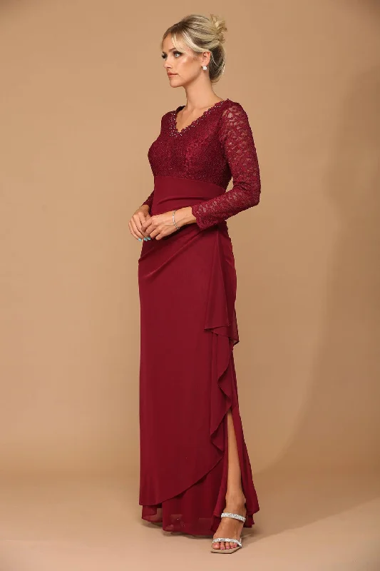 Overstock Long Sleeve Formal Mother of the Bride Evening Gown Sale