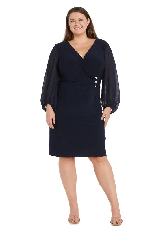 Limited Availability R&M Richards 1646W Short Plus Size Mother of the Bride Dress