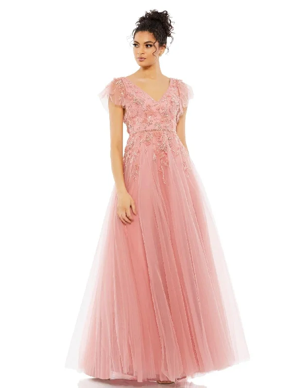Online Only Mac Duggal 11224 Cap Sleeve Formal Dress