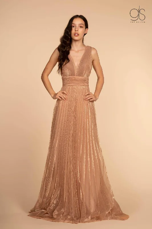 Clearance Items Long Formal Pleaded Empire Waist Prom Dress Sale