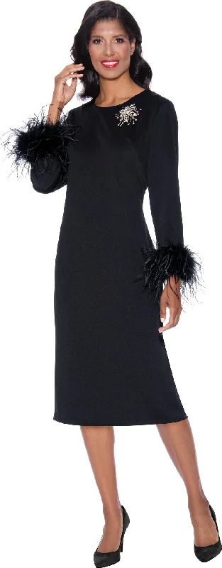 Price Smash Black 18W Divine Apparel SL1871 Formal Long Sleeve Midi Dress Sale
