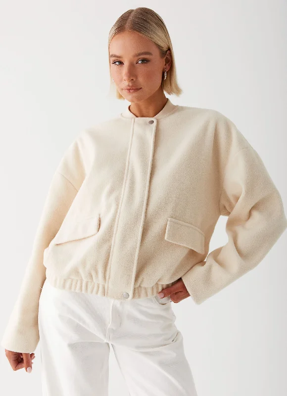 Buy More, Save More Cloudia Bomber Jacket - Ivory