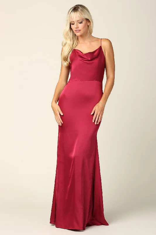 Special Discount Long Spaghetti Strap Formal Bridesmaids Dress Sale