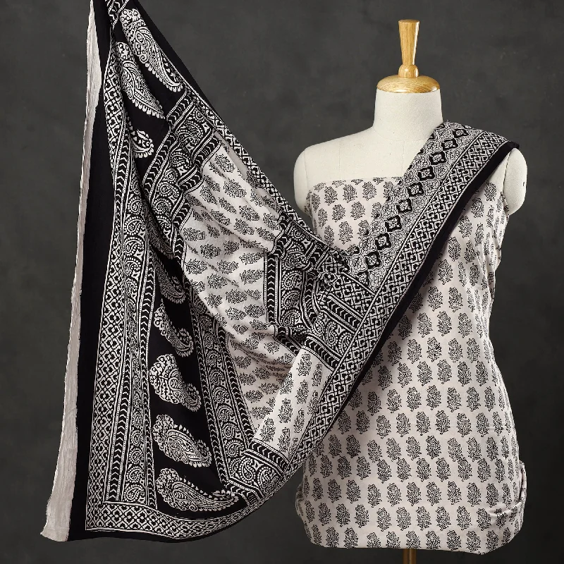 Discount Days White - 3pc Cotton Bagh Print Suit Material Set 36