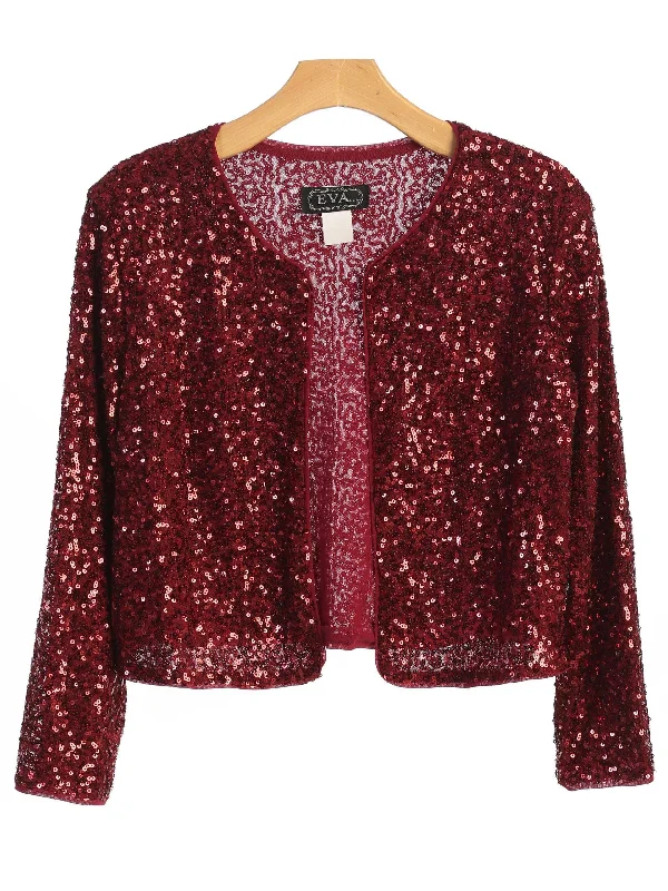 Extra Discounts Burgundy 1 Formal Sequins Bolero Evening Jacket Sale