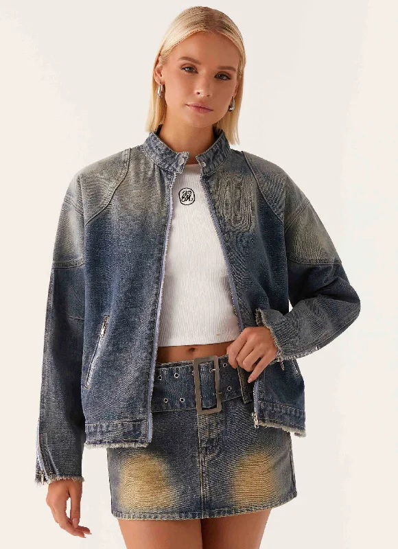 Bargain Bin Not Like Us Denim Jacket - Vintage