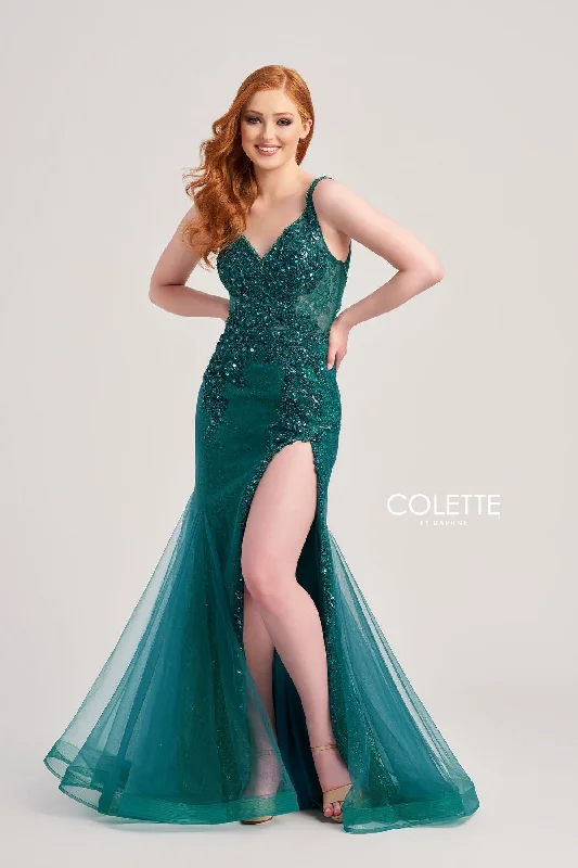 Time-Limited Offer Colette CL5122 Glitter Prom Long Beaded Formal Dress