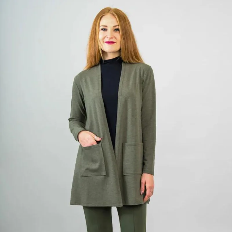 Special Discount Blue Sky Pauline Jacket Cardigan Yarn Dye Khaki