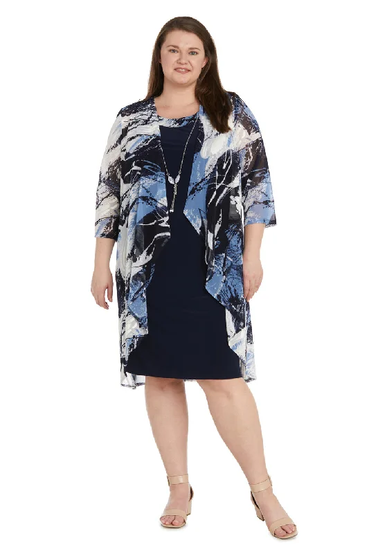 Sale Event R&M Richards 9987W Short Mother of the Bride Dress Plus Size Jacket Dress
