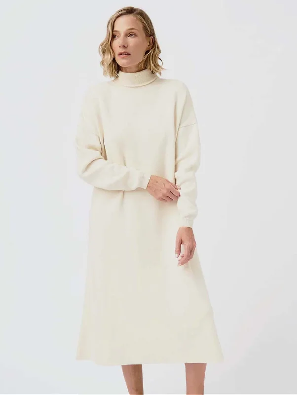 Blowout Deals Knitted Organic Cotton Turtleneck Dress | Multiple Colours
