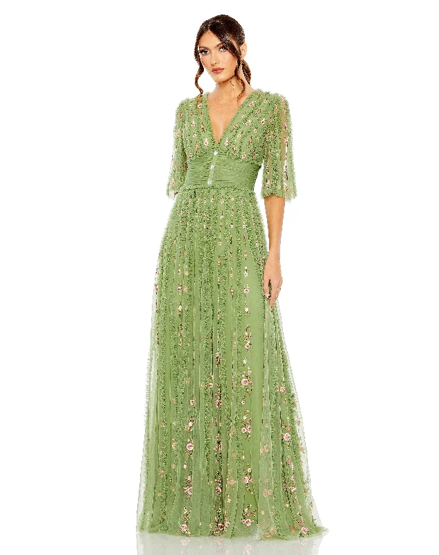 Fantastic Offers Mac Duggal 8028 Long Formal Short Sleeve Gown