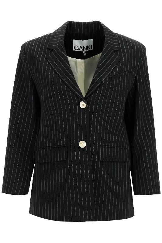 Limited Quantity Ganni Women's Striped Boxy Blazer