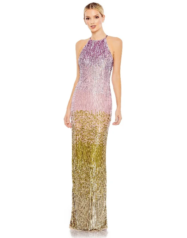 Super Deal Mac Duggal 93738 Long Formal Halter Prom Dress Sale