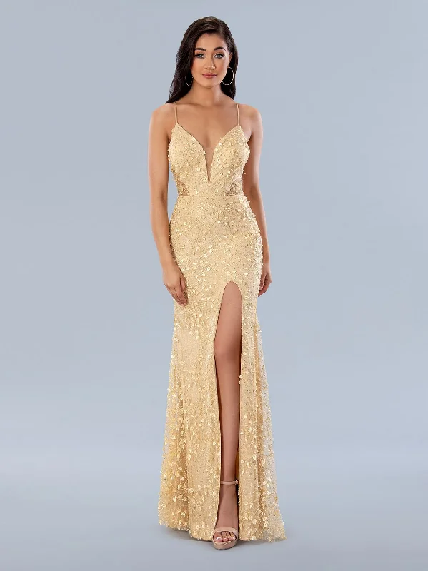 Best Bargains Stella Couture 24185 Long Formal Beaded Prom Applique Dress