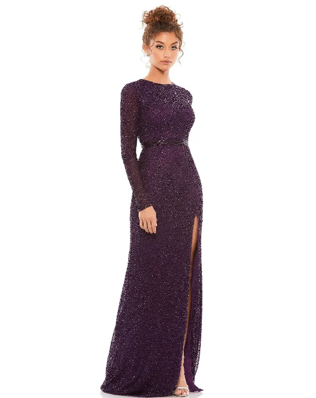 Stock Clearance Mac Duggal Formal Beaded Long Sleeve Dress Sale