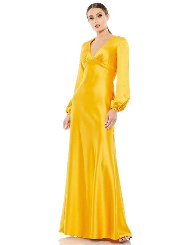 Limited Quantity Mac Duggal 55693 Long Sleeve Formal Satin Dress Sale