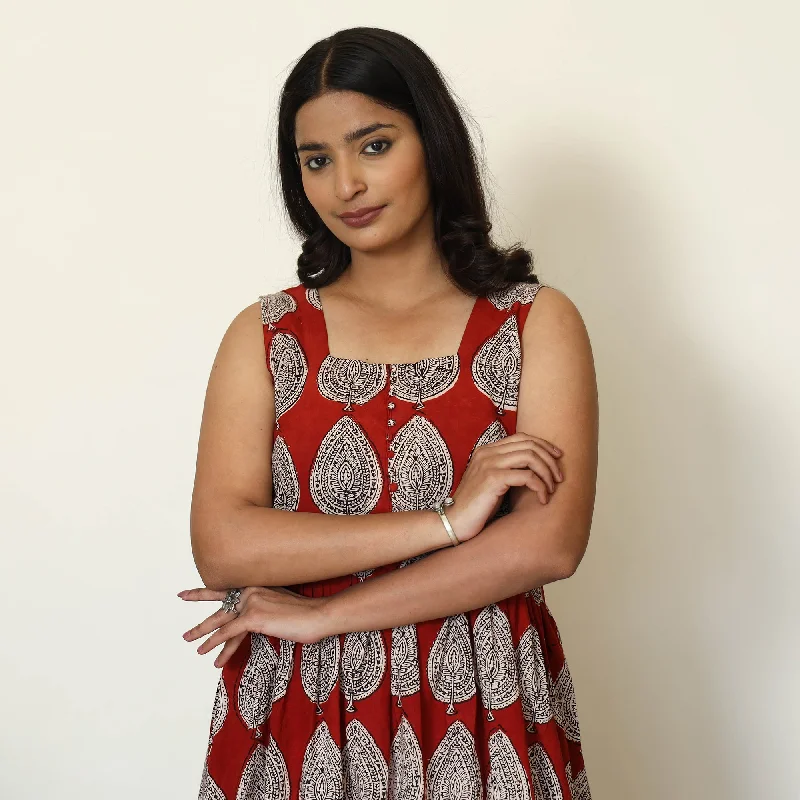 Great Deals Red - Bagh Hand Block Printed Cotton Dress