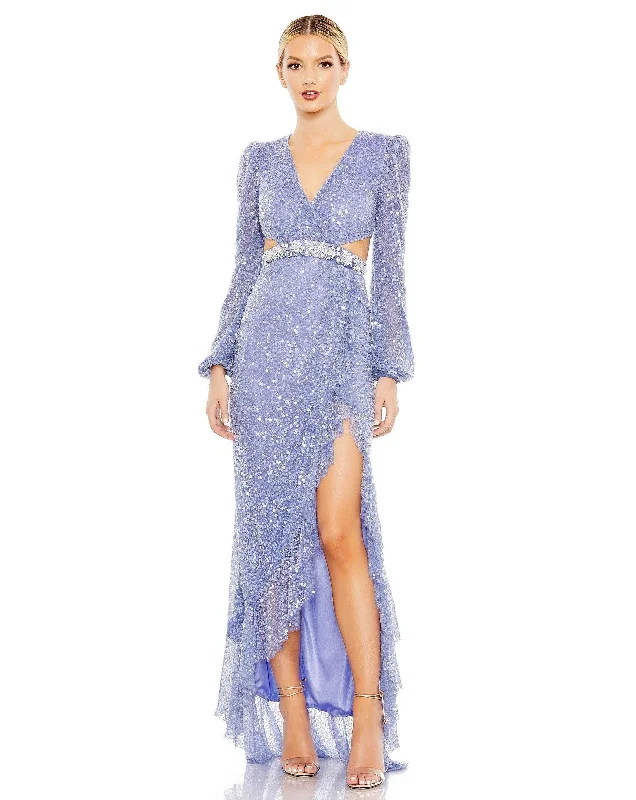 Deal Dash Mac Duggal 5745 Long Sleeve High Low Formal Dress