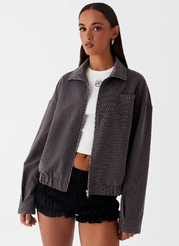 Big Discounts Annelotta Jacket - Grey Pinstripe