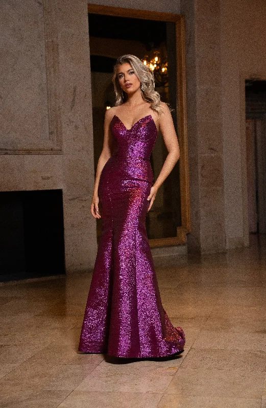 Exclusive Savings Rachel Allan 70743 Mermaid Gown Long Formal Metallic Prom Dress
