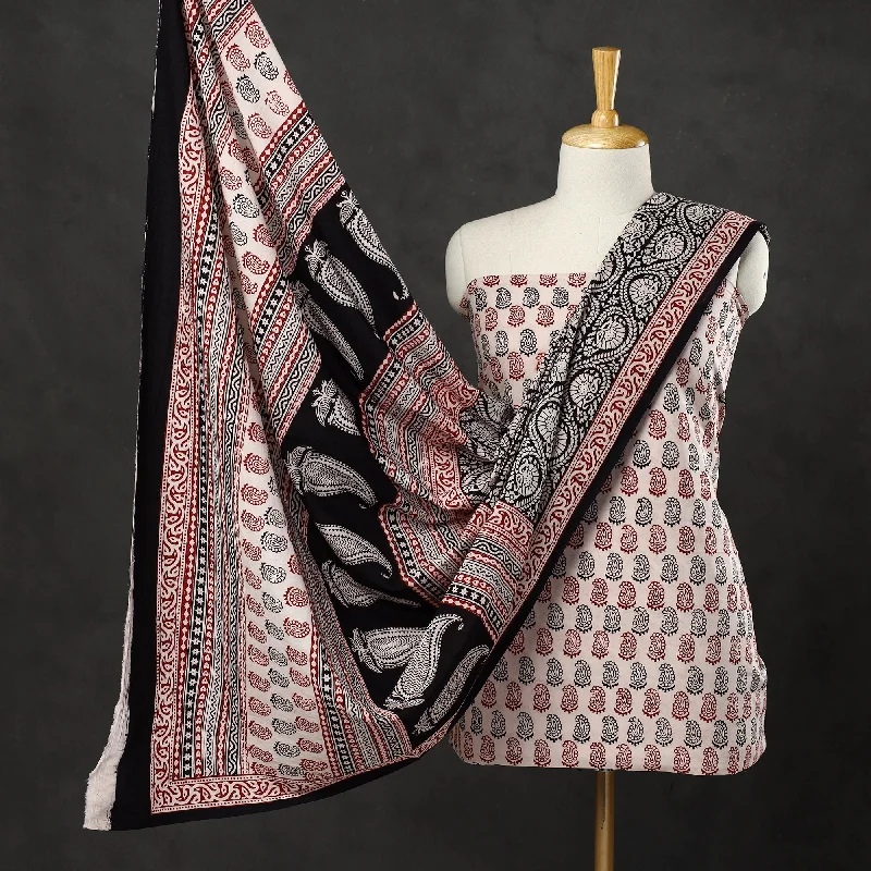 Epic Deals Multicolor - 3pc Bagh Print Cotton Dress Material Set 05