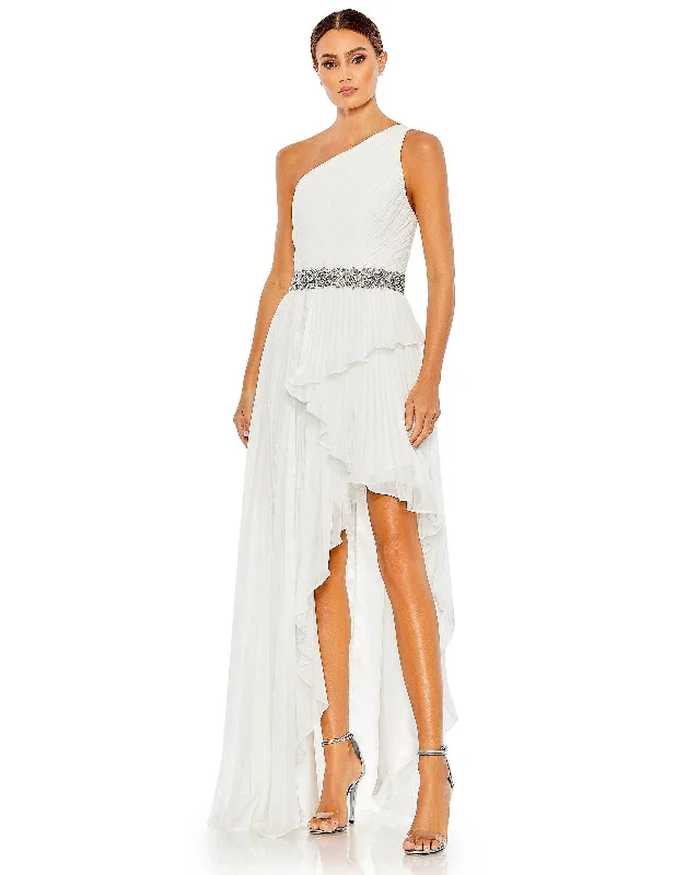 Exclusive Online Offer Mac Duggal 49532 Pleated One Shoulder High Low Gown