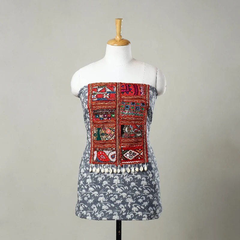 Exclusive Online Offer Grey - Kutch Embroidery Cotton Akola Kurta Material (3m) 18
