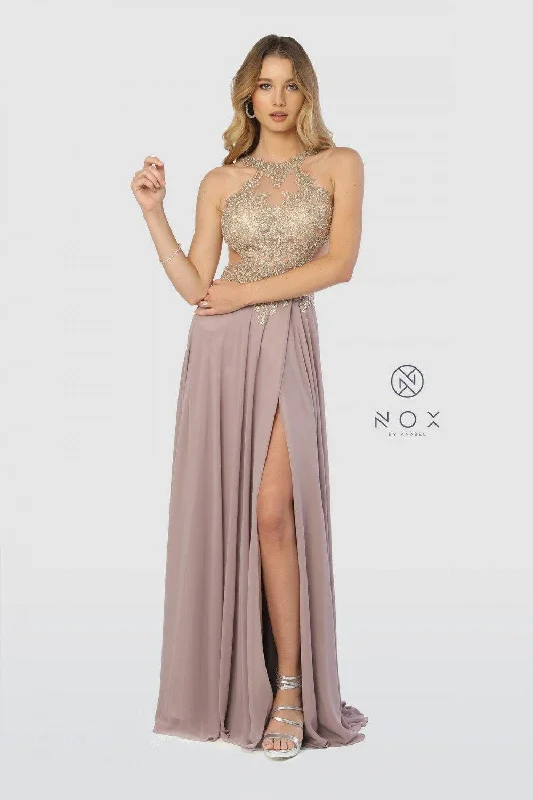 Daily Deals Long Evening Gown Open Back Prom Dress Tan Gold Sale