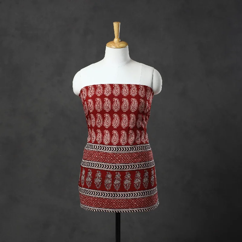 Loyalty Reward Red - Natural Dyed Cotton Bagh Print Kurta Material (2.25 m) 20