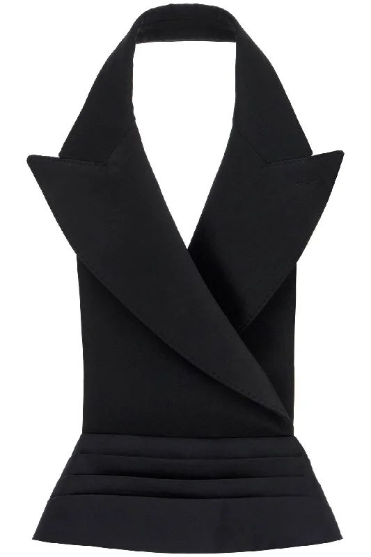 Hot Deal Dolce & Gabbana Women's Open-Back Wool And Silk Blend Vest