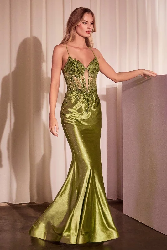 Instant Discount Cinderella Divine CC2401 Formal Long Beaded Corset Prom Dress