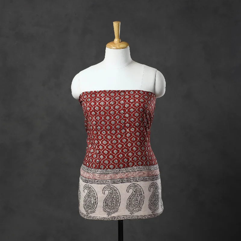 Don’t Miss Out Red - Natural Dyed Cotton Bagh Print Kurta Material (2.2m) 24