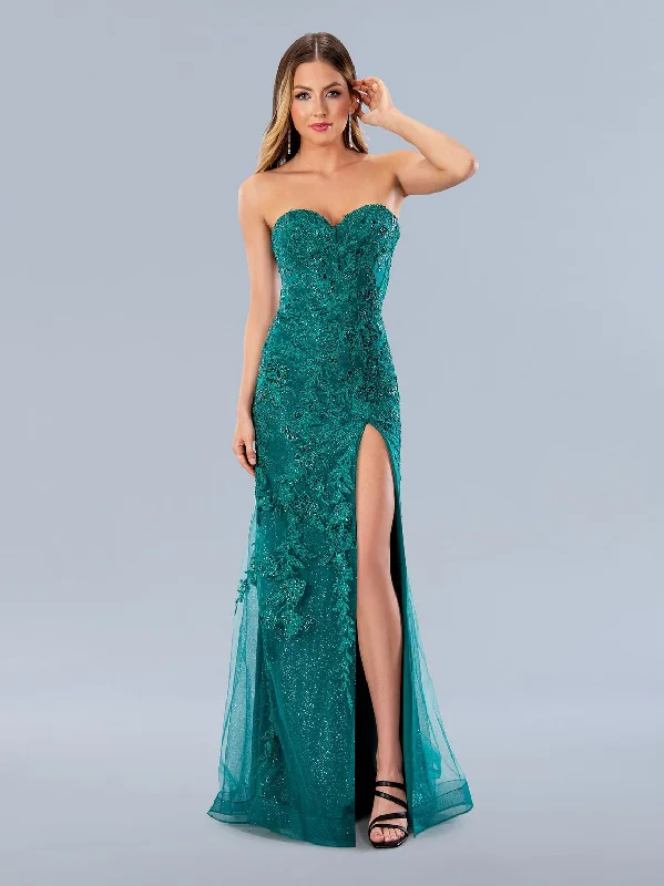 Bargain Prices Stella Couture 24183 Long Formal Beaded Prom Glitter Dress
