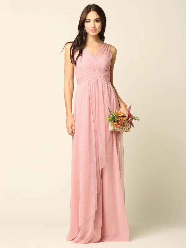 Markdowns Long Formal Bridesmaids Sleeveless Tulle Dress
