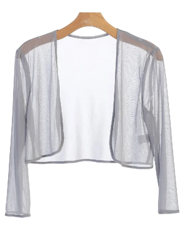 Daily Specials Silver 4XL Chiffon Formal Bolero Evening Jacket Sale
