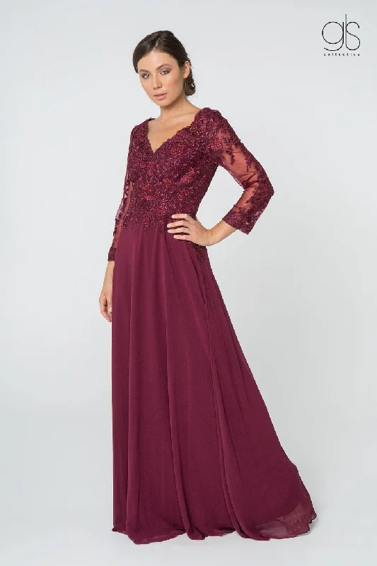 Markdown Madness Formal Long Sleeve Mother of the Bride Chiffon Dress Sale