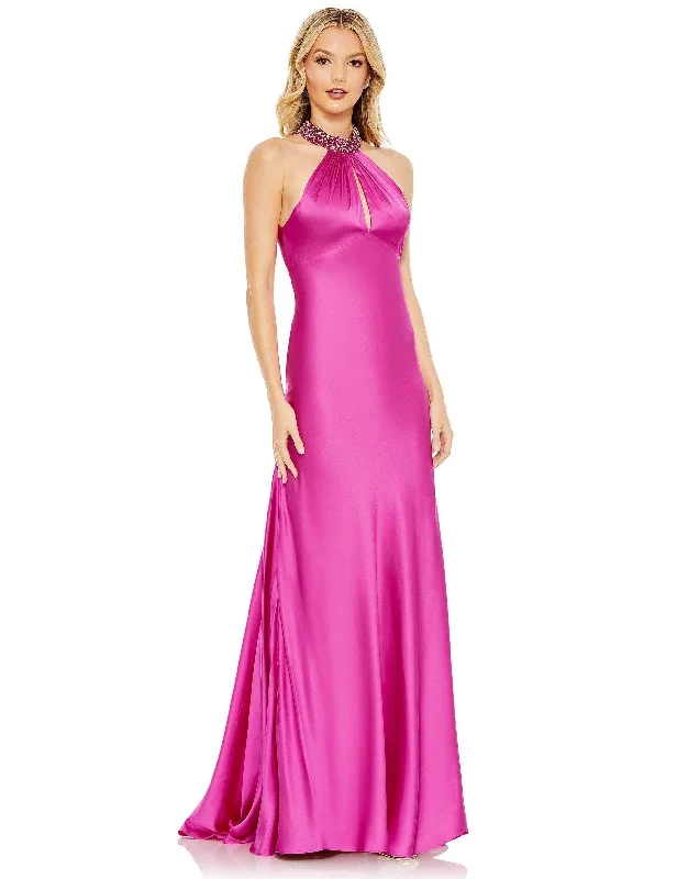 Savings Alert Mac Duggal 70252 Prom Long Beaded Halter Formal Gown Sale