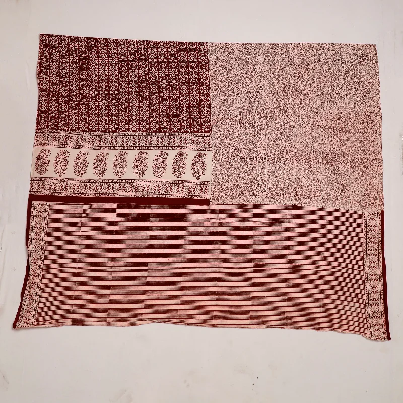 Epic Deals Maroon - Natural Dyed Cotton Bagh Print Kurta Material (2.25 m) 03
