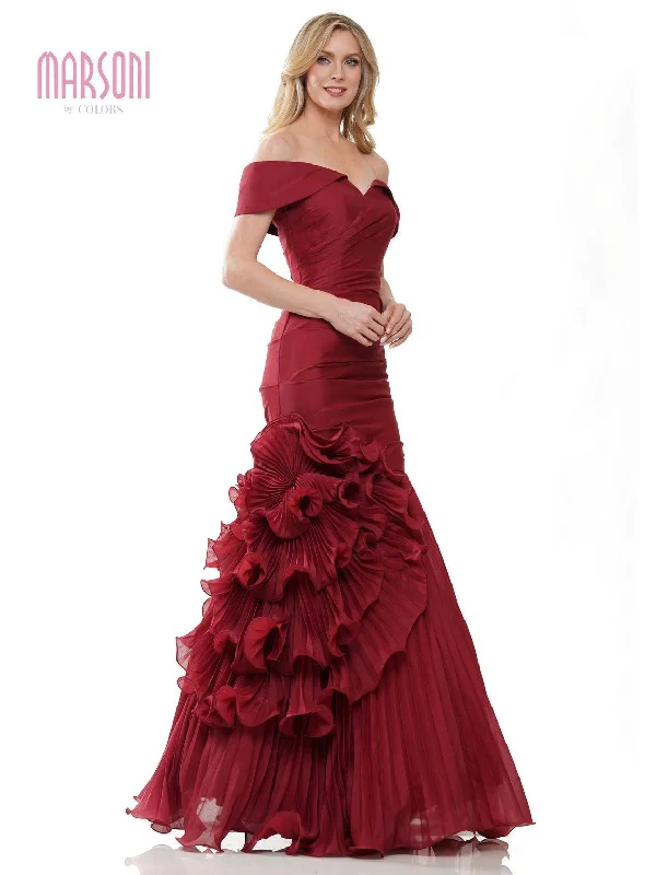 Markdown Madness Marsoni MV1241 Long Off Shoulder Formal Mermaid Dress