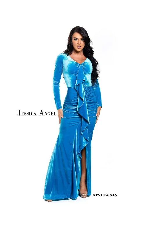 Take Advantage Jessica Angel Long Sleeveless Formal Velvet Gown 845