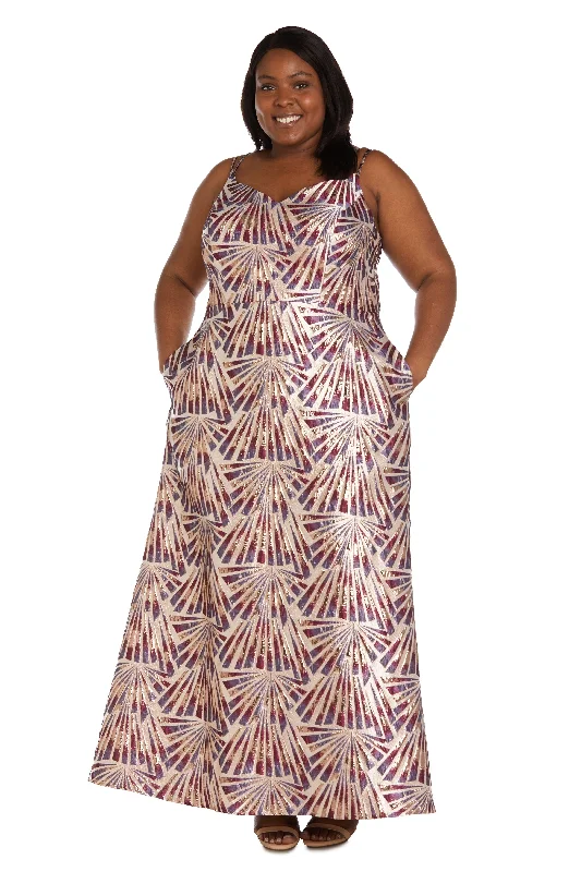 Deal Explosion Nightway Long Plus Size Prom Metallic Gown 22134W Sale