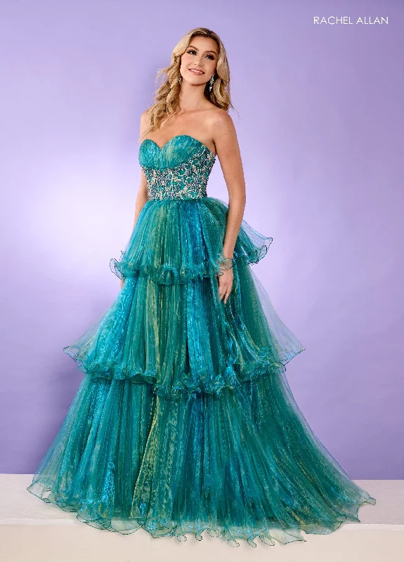 Weekend Deal Rachel Allan 70649 Long Formal Pleated Prom Ball Gown