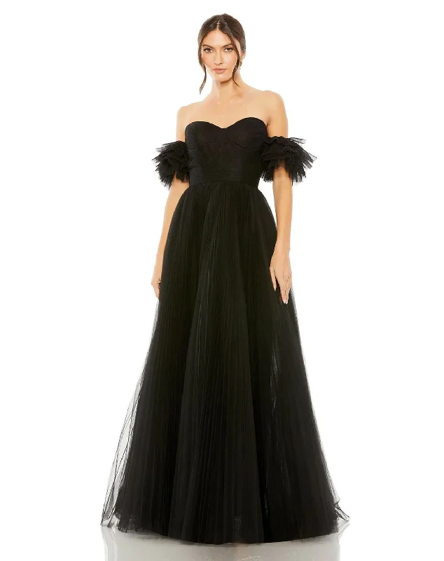 Clearance Items Mac Duggal 20517 Long Off Shoulder Tulle A Line Dress