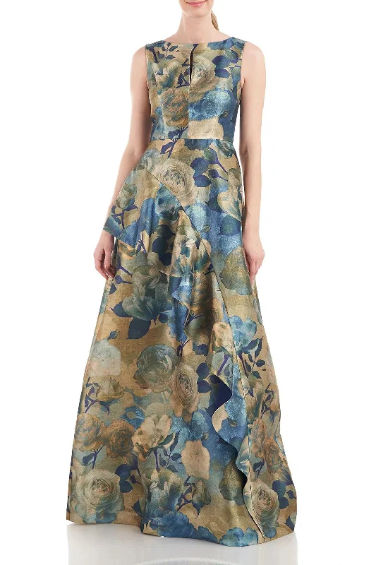 Huge Discounts Kay Unger 5518282 Long Sleeveless Floral Print Formal Dress
