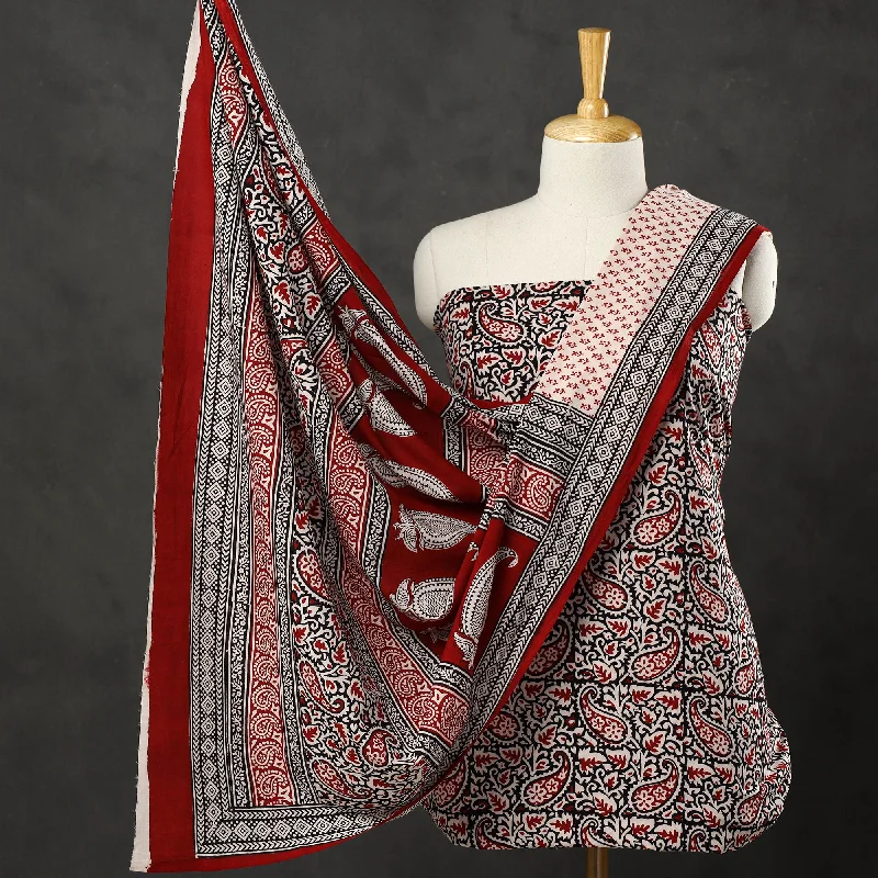Special Promotion Multicolor - 3pc Bagh Print Cotton Dress Material Set 34