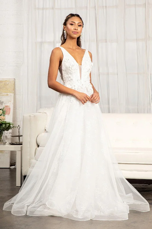 Big Discounts Long Sleeveless A Line Lace Mesh Prom Gown