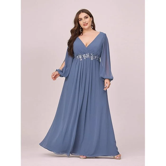 Super Sale Dusty NAvy 24 Long Plus Size Formal Dress Sale