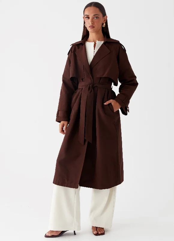 Deep Discounts Rent Free Trench Coat - Chocolate
