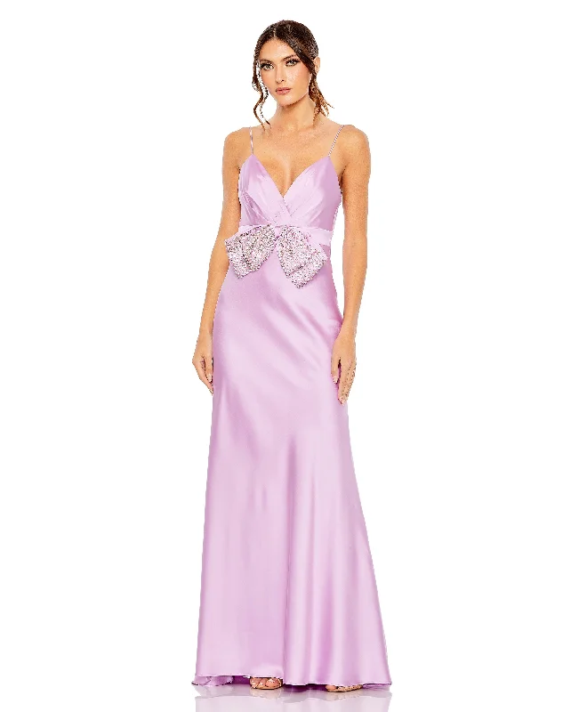 Massive Deals Mac Duggal 68144 Long Spaghetti Strap Prom Gown